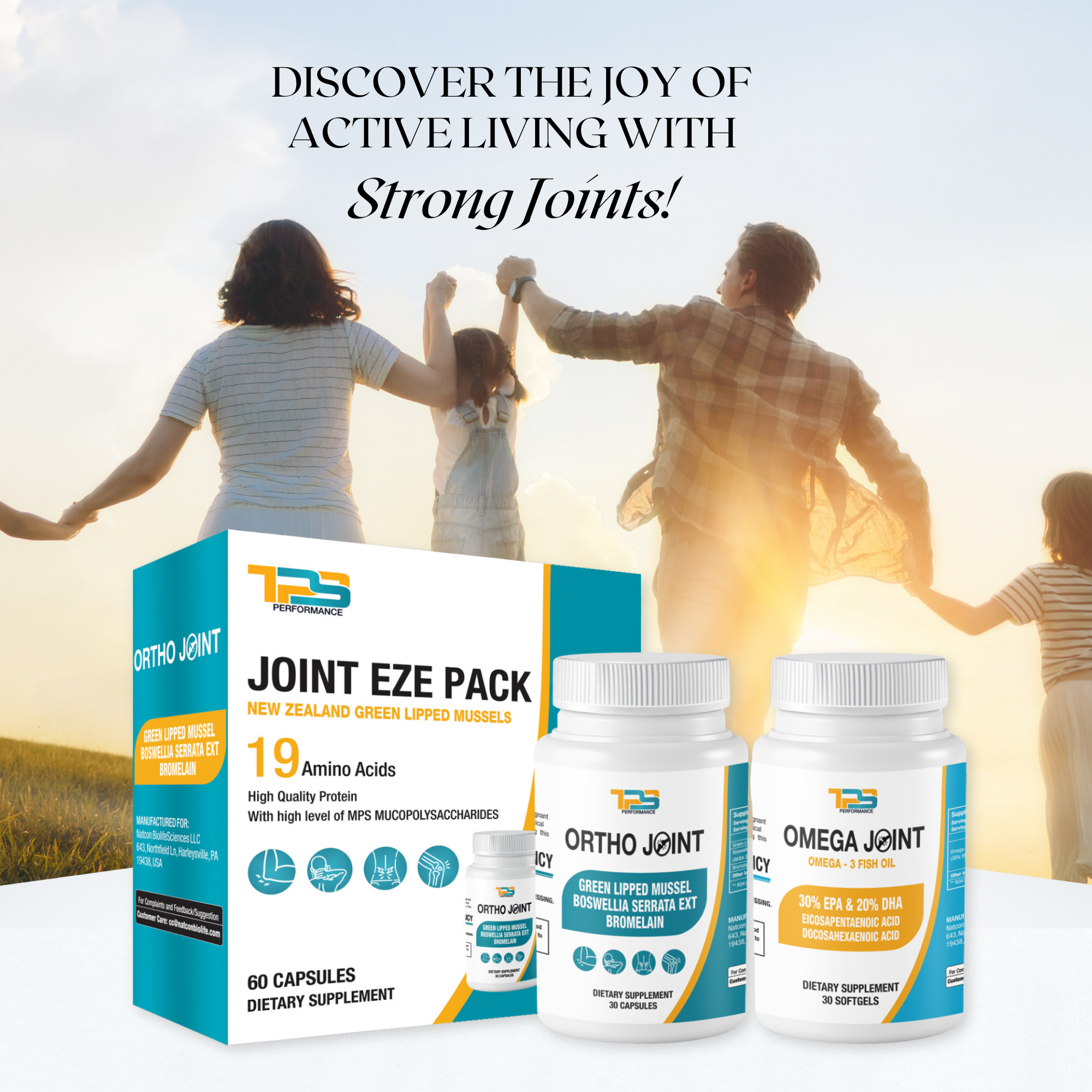 Joint Eze Pack - Joint Pain Relief Supplement | New Zealand Green Lipped Mussel Extract 500mg, Boswellia Extract, Omega-3 Fish Oil Healthy Joints, Bones & Cartilage